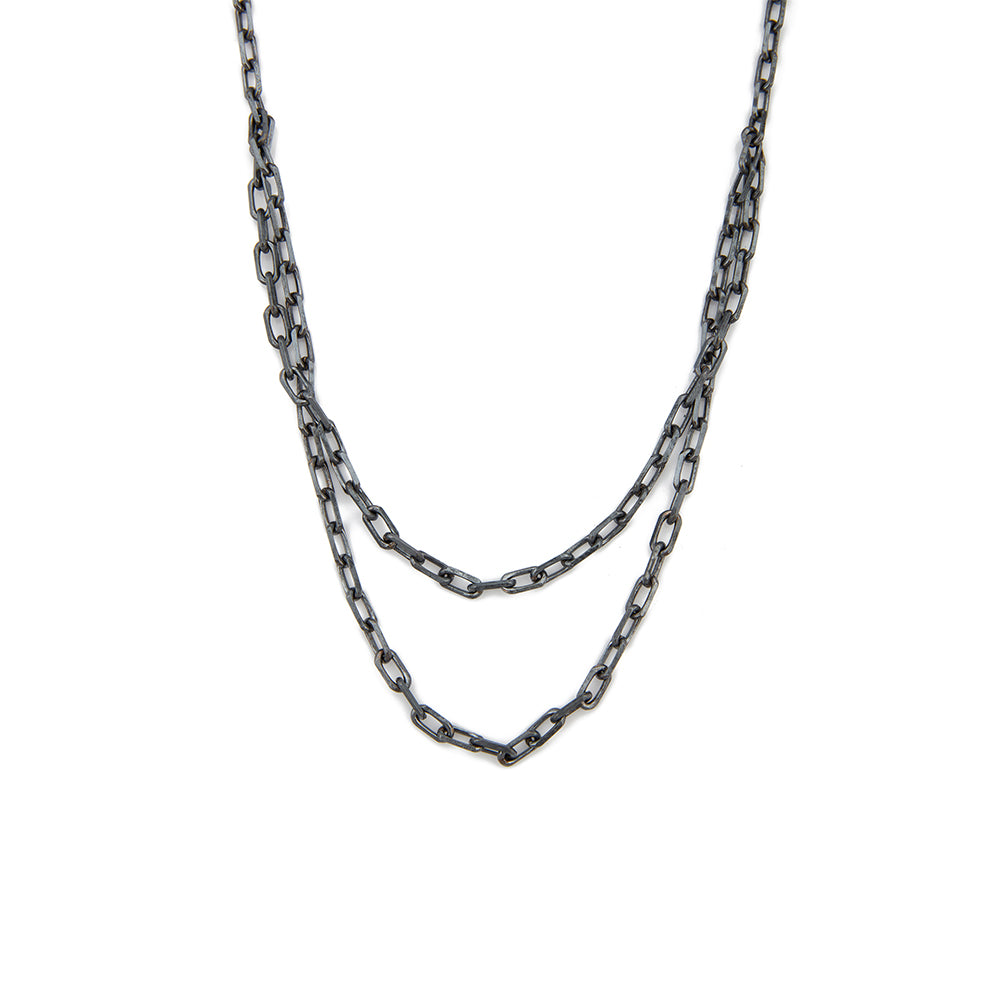 Double Forsa Chain Necklace in Oxide