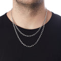 Double Forsa Chain Necklace in Silver