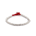 Red Serrated Snake Knot Bracelet in Silver