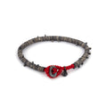 Red Serrated Snake Knot Bracelet in Oxide