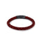 Red Thick Leather Bracelet in Oxide