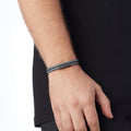 Grey Double Leather Bracelet in Oxide