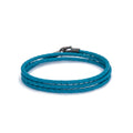 Blue Triple Leather Bracelet in Oxide